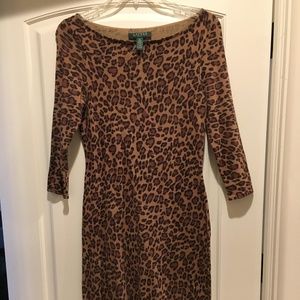 Lauren Ralph Lauren Animal Print Sweater Dress